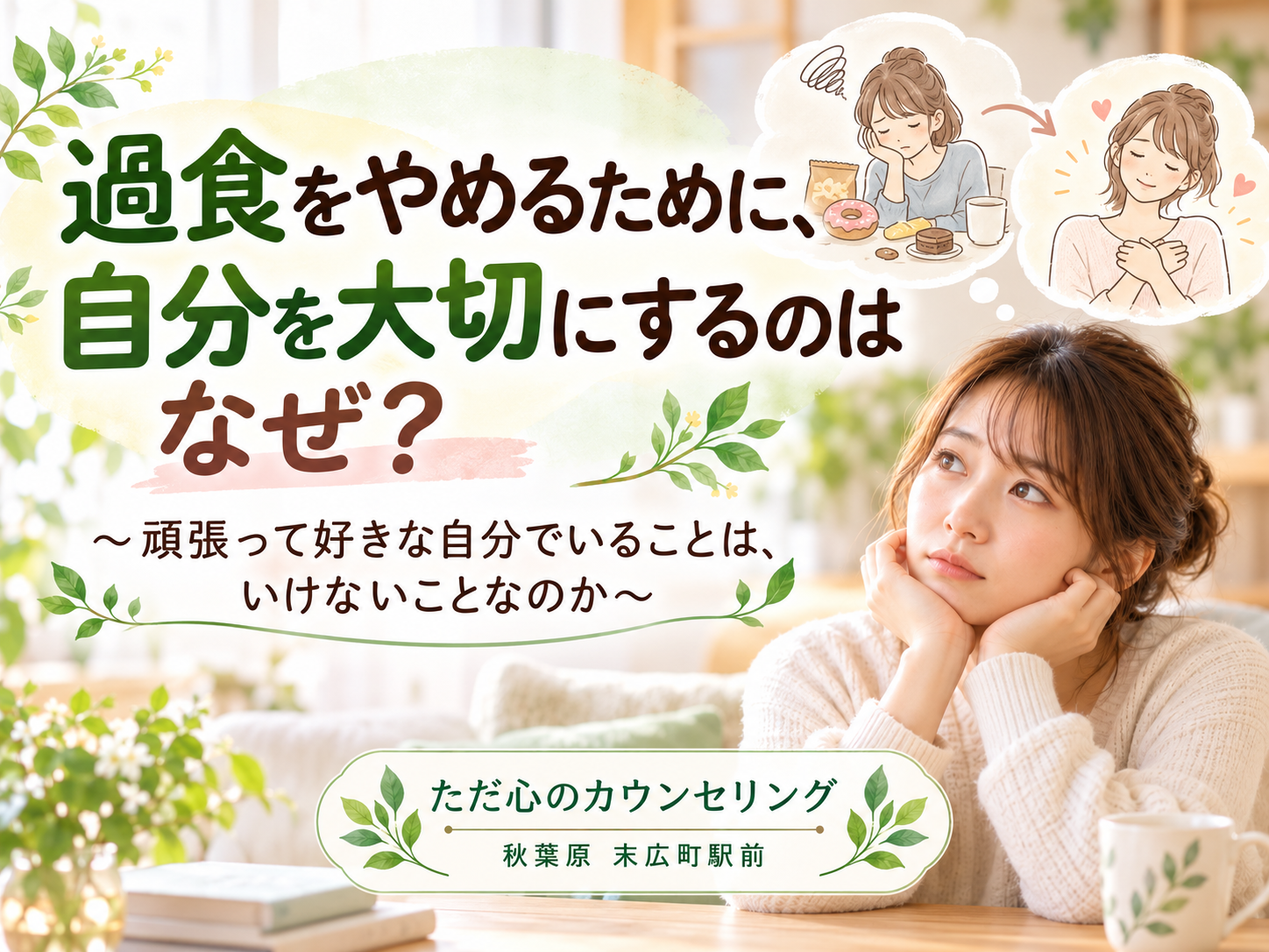 過食をやめるために、自分を大切にするのはなぜ？　東京＿秋葉原のカウンセリング